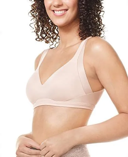 Warner's Women's No Side Effects Underarm and Back-Smoothing Comfort Wireless Lightly Lined T-Shirt Bra Ra2231a, Rosewater, Lar...